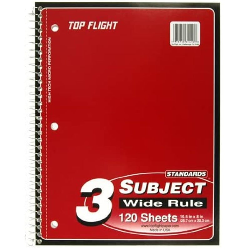 Top Flight 3-Subject Wirebound Notebook, 120 Sheet - Image 5